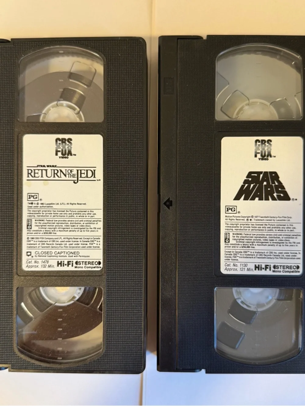 Star Wars Original Trilogy Vintage 1990's VHS Box Set CBS Fox Video